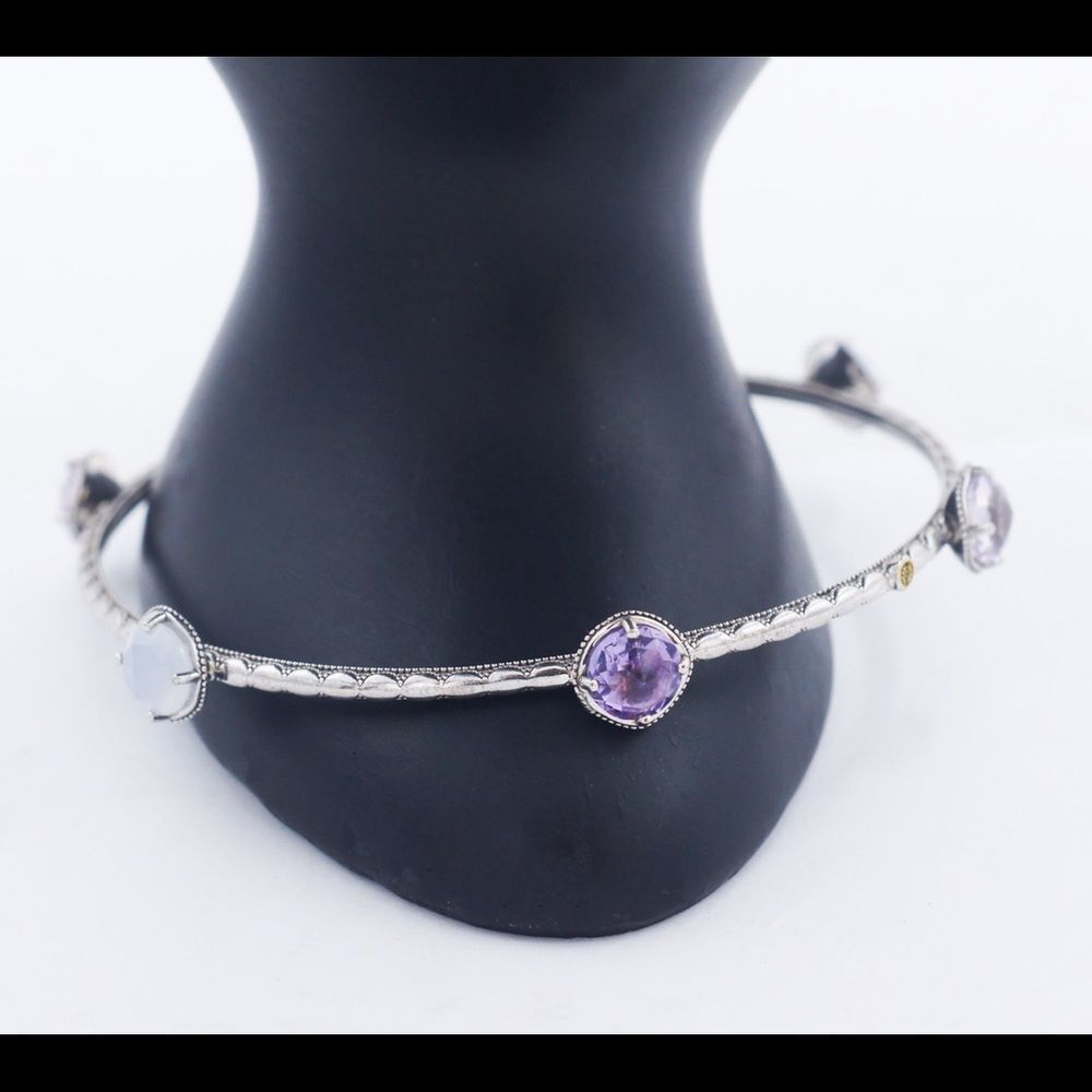 Tacori Chalcedony Amethyst 925 Silver Bracelet
